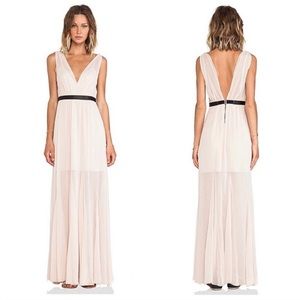 Alice and Olivia Blush Kendrick Chiffon Gown